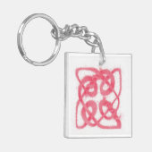ROOS CELTIC KNOT Square Acryl Sleutelhanger (Voorkant Links)
