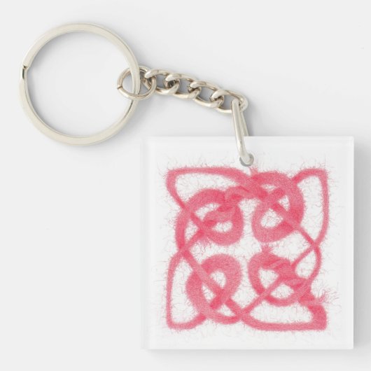 ROOS CELTIC KNOT Square Acryl Sleutelhanger (Voorkant)