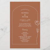 Roos-ceremoniemenprogramma Whimsical Line (Voorkant)