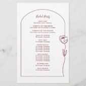 Roos-ceremoniemenprogramma Whimsical Line (Achterkant)