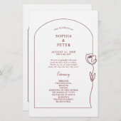 Roos-ceremoniemenprogramma Whimsical Line (Voorkant / Achterkant)