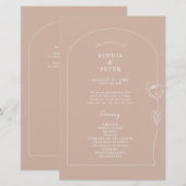 Roos-ceremoniemenprogramma Whimsical Line (Voorkant / Achterkant)