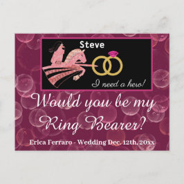 Roos Champagne en middeleeuwse nacht voor Ring Bea Briefkaart