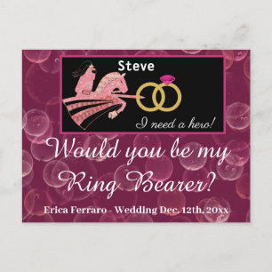 Roos Champagne en middeleeuwse nacht voor Ring Bea Briefkaart