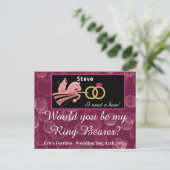 Roos Champagne en middeleeuwse nacht voor Ring Bea Briefkaart (Staand voorkant)