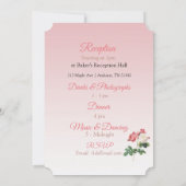  Roos Champagne Floral bruiloft uitnodiging (Achterkant)