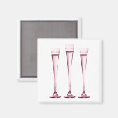 Roos Champagne Fluitmagneet Magneet (Voorkant / Achterkant)