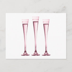 Roos Champagne Flutes Briefkaart