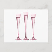 Roos Champagne Flutes Briefkaart (Voorkant)