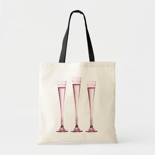 Roos Champagne Flutes Tote Bag (Voorkant)