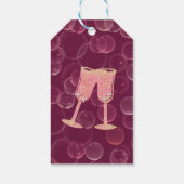 Roos Champagne Glasses met Hartelijk dank Cadeaulabel (Achterkant)