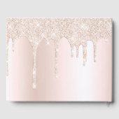 Roos champagne glitter druppels blush roze bruilof gastenboek (Achterkant)