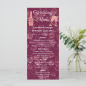 Roos Champagne Glitter & Stars Menu (Staand voorkant)