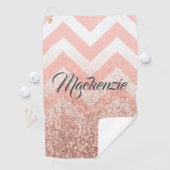 Roos Chevrons en Glitter Golfhanddoek (Insitu)