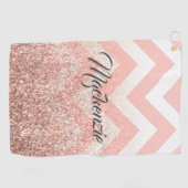 Roos Chevrons en Glitter Golfhanddoek (Horizontaal)