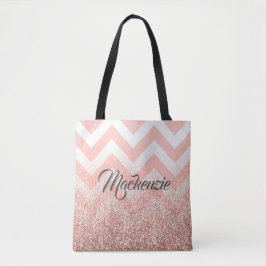 Roos Chevrons en Glitter Tote Bag