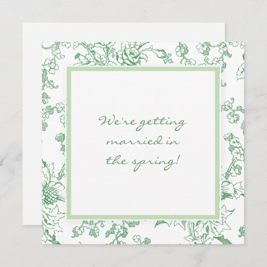 Roos Chinz Floral Pattern Save The Date (Voorkant / Achterkant)