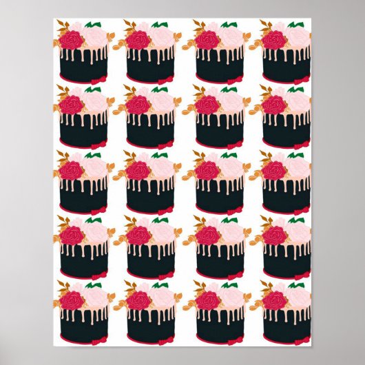 Roos chocoladetaart - Funny Chocolate Lover Gift Poster (Voorkant)