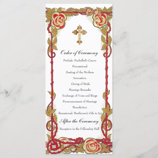  Roos Christelijk huwelijksprogramma Programmakaart (Achterkant)