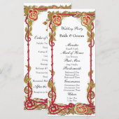 Roos Christelijk huwelijksprogramma Programmakaart (Voorkant / Achterkant)