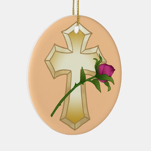 Roos Christelijk Kruis Ornament (Rechts)