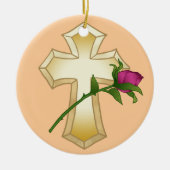 Roos Christelijk Kruis Ornament (Voorkant)