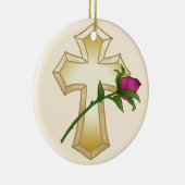 Roos Christelijk Kruis Ornament  (Rechts)