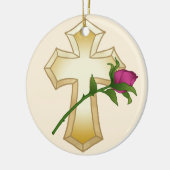 Roos Christelijk Kruis Ornament  (Links)