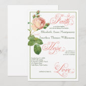 Roos Christelijke bruiloft uitnodiging (Voorkant / Achterkant)
