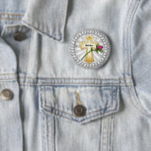 Roos Christelijke Cross pin-knop Ronde Button 5,7 Cm (In situ)