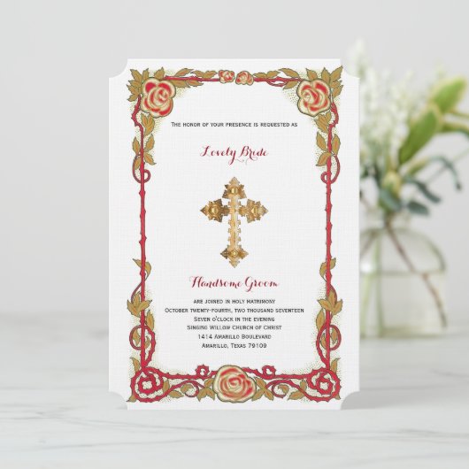  Roos Christelijke uitnodiging voor een kruisgespr (Staand voorkant)