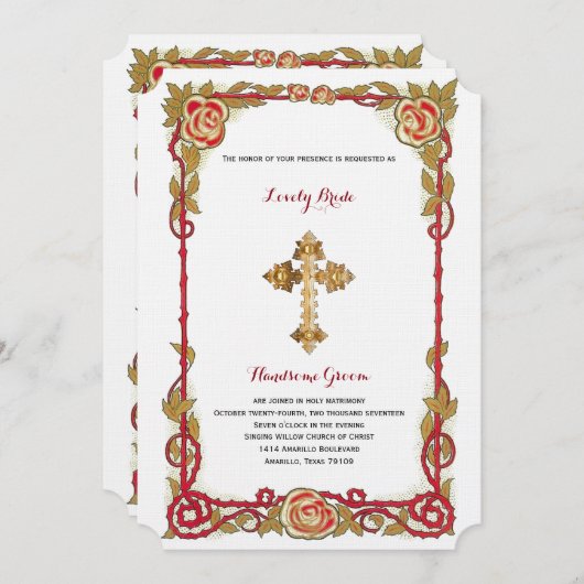  Roos Christelijke uitnodiging voor een kruisgespr (Voorkant / Achterkant)