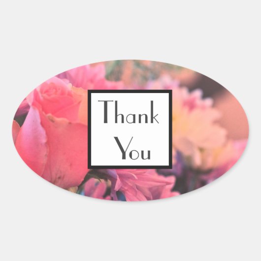 Roos Chrysanthemum Bedankt Trouwcadeau Sticker (Voorkant)