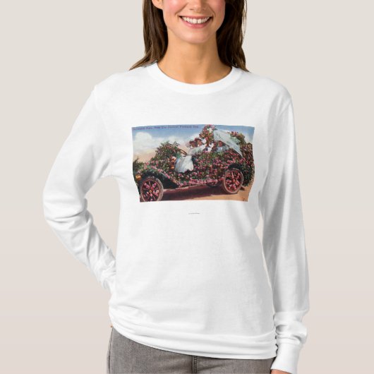 Roos City Festival Decorated Auto met Dames T-shirt (Voorkant)