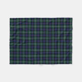 Roos Clan Bos Groen en Blauw Jacht Tartan Fleece Deken (Voorkant (Horizontaal))