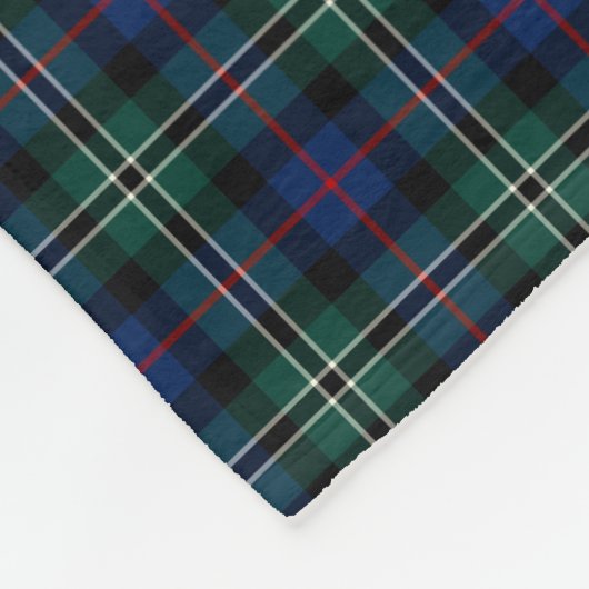 Roos Clan Bos Groen en Blauw Jacht Tartan Fleece Deken (Hoek)