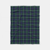 Roos Clan Bos Groen en Blauw Jacht Tartan Fleece Deken (Voorkant)
