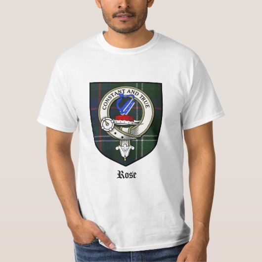 Roos Clan Crest Badge Tartan T-shirt (Voorkant)