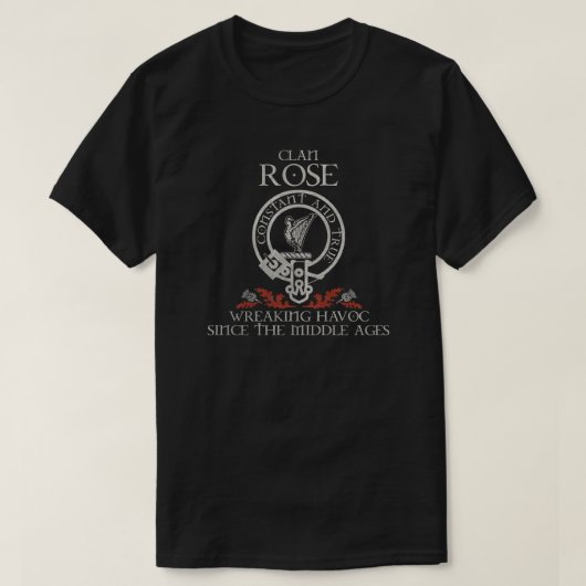 Roos Clan crest Schotse achternaam tartan Thistle T-shirt (Design voorkant)
