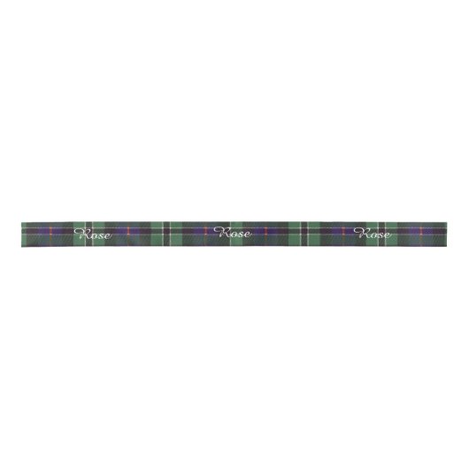 Roos clan Pset Scottish tartan Satijnen Lint (Voorkant)