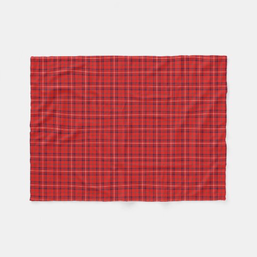 Roos Clan Tartan Red Plaid Fleece Deken (Voorkant (Horizontaal))