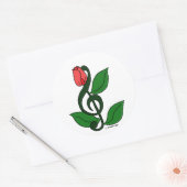 Roos Clef Ronde Sticker (Envelop)