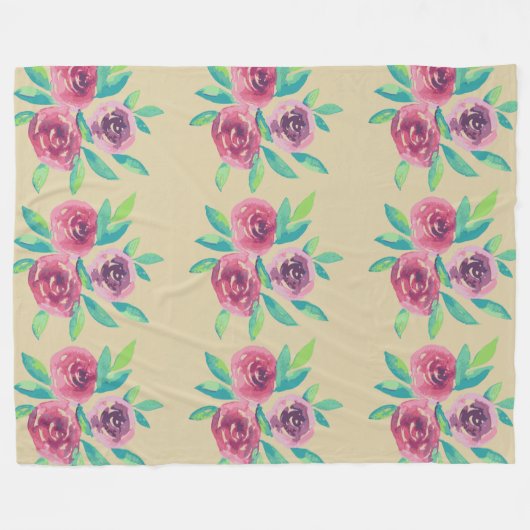 Roos Cluster Medley Fleece Deken (Voorkant (Horizontaal))
