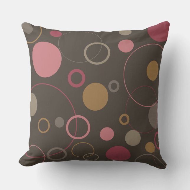 Roos Coffee Bean Mocha cirkels Kussen (Voorkant)