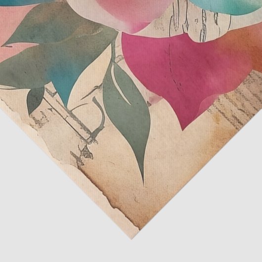 Roos collage decoupage Tissuepapier (Detail)