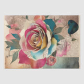 Roos collage decoupage Tissuepapier (Voorkant)