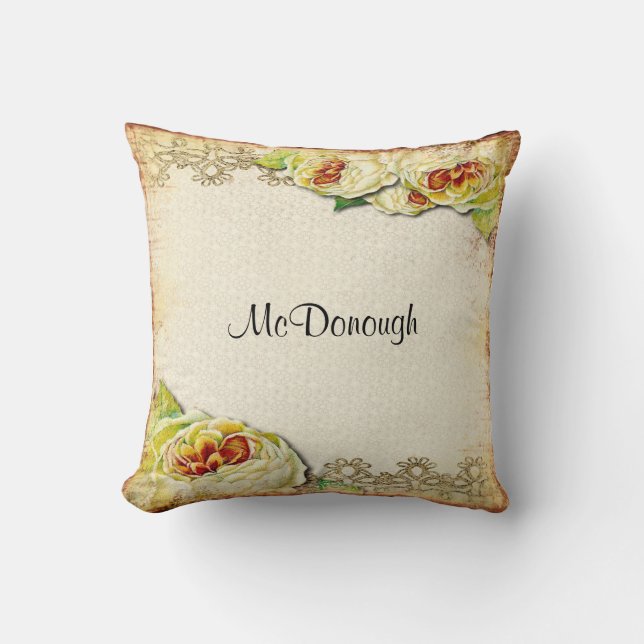  Roos Collage Patroon Kussen (Voorkant)