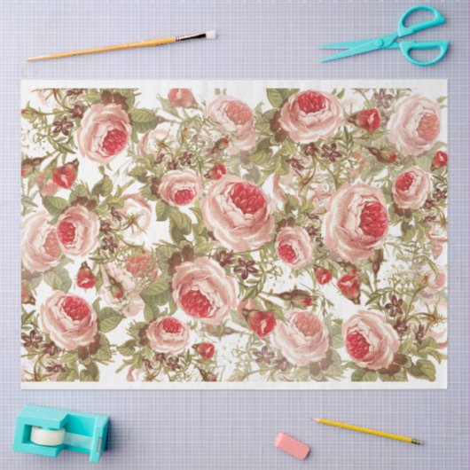  Roos Collage Tissue Tissuepapier (Craft)