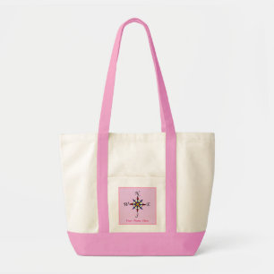 Roos compact maken op roze persoonlijk tote bag