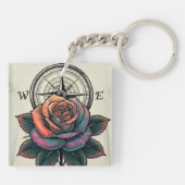 Roos Compass Bliss Sleutelhanger (Achterkant)